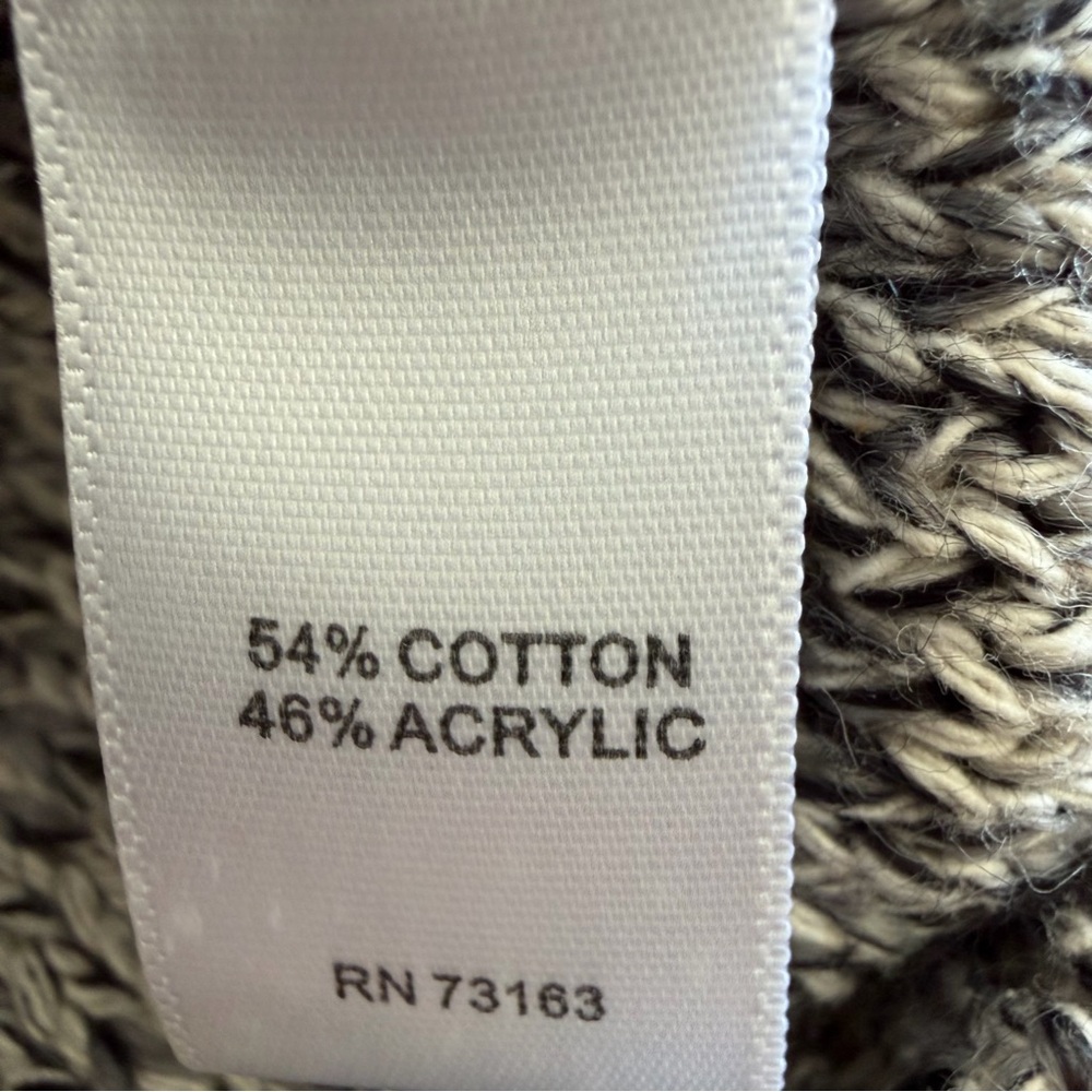 Spence Knits Women’s Cozy Gray/Black/Cream Tassel Cowl Neck Sweater Size M - Picture 4 of 5